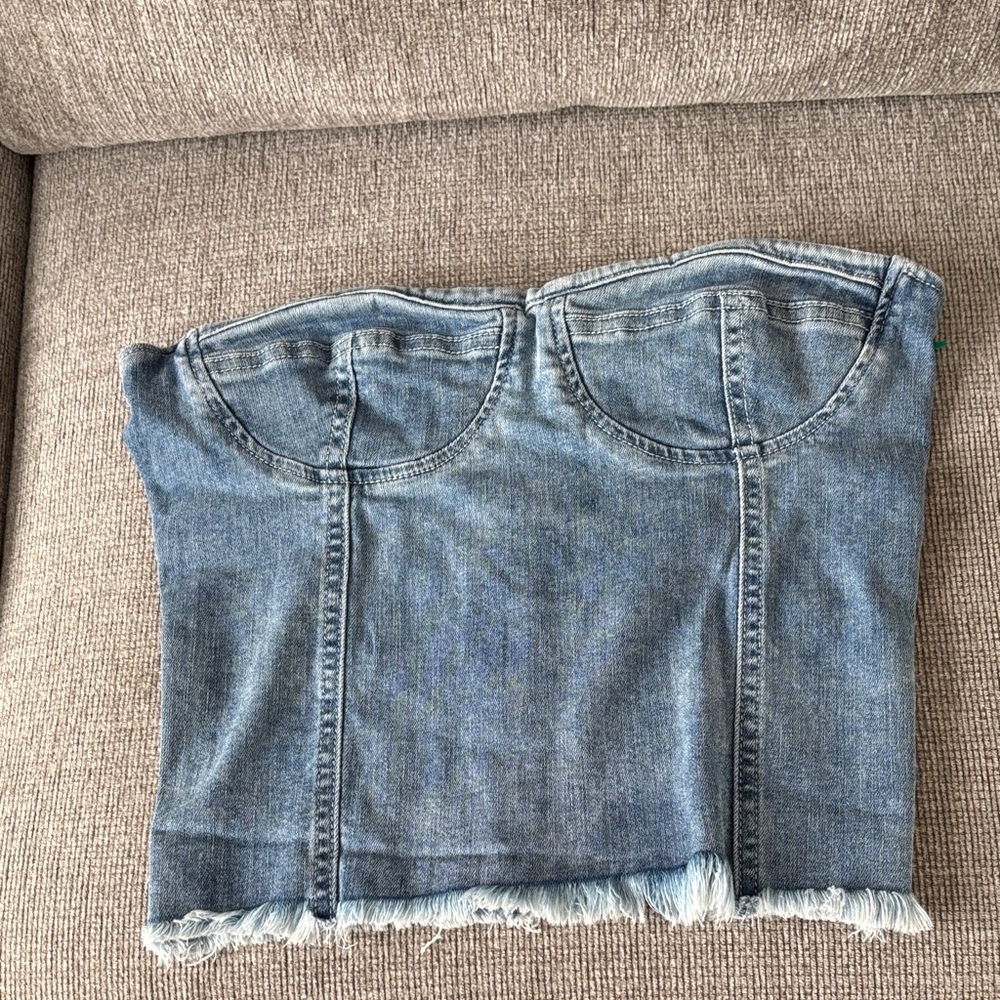 Denim Bustier Top